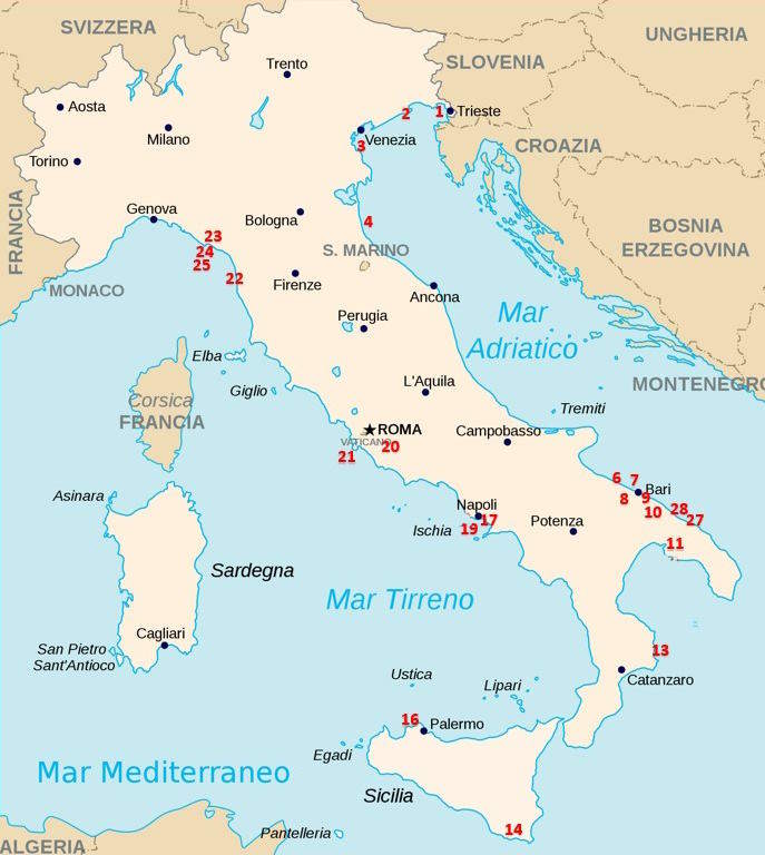 Mappa officine italia 2025